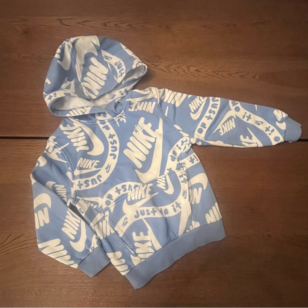 Nike Kids Light Blue Graphic Hoodie